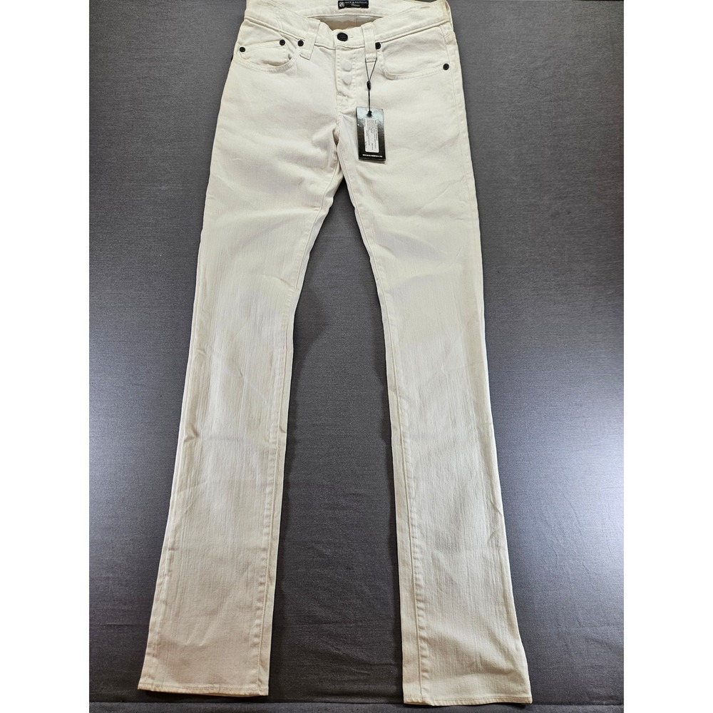 Rock & Republic Runway Ultra Low Rise Skinny Jeans Cream Zipper Back SFK0180 28